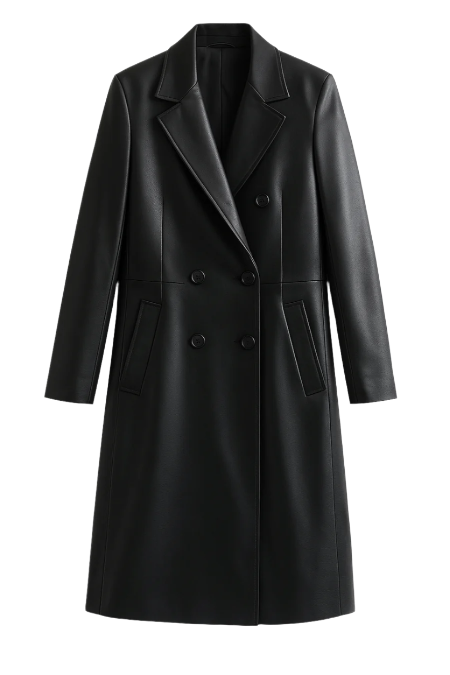 KCR7 ANDRLTH BLACK LEATHER COAT