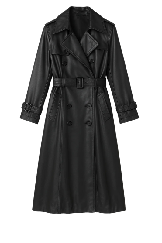 VB4 ANDRLTH BLACK LEATHER COAT