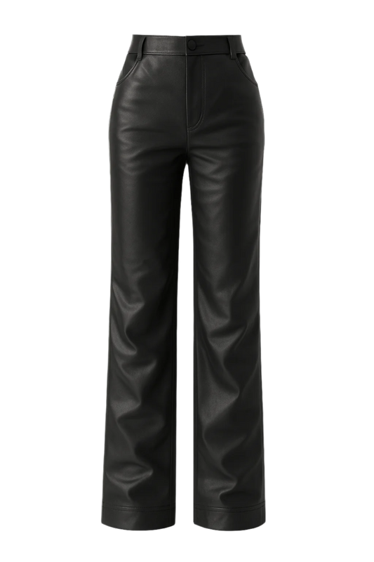 VE11 ANDRLTH WOMEN'S BLACK LEATHER JEANS